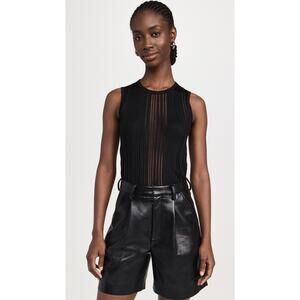 Helmut Lang Open Back Knit Top - S Black